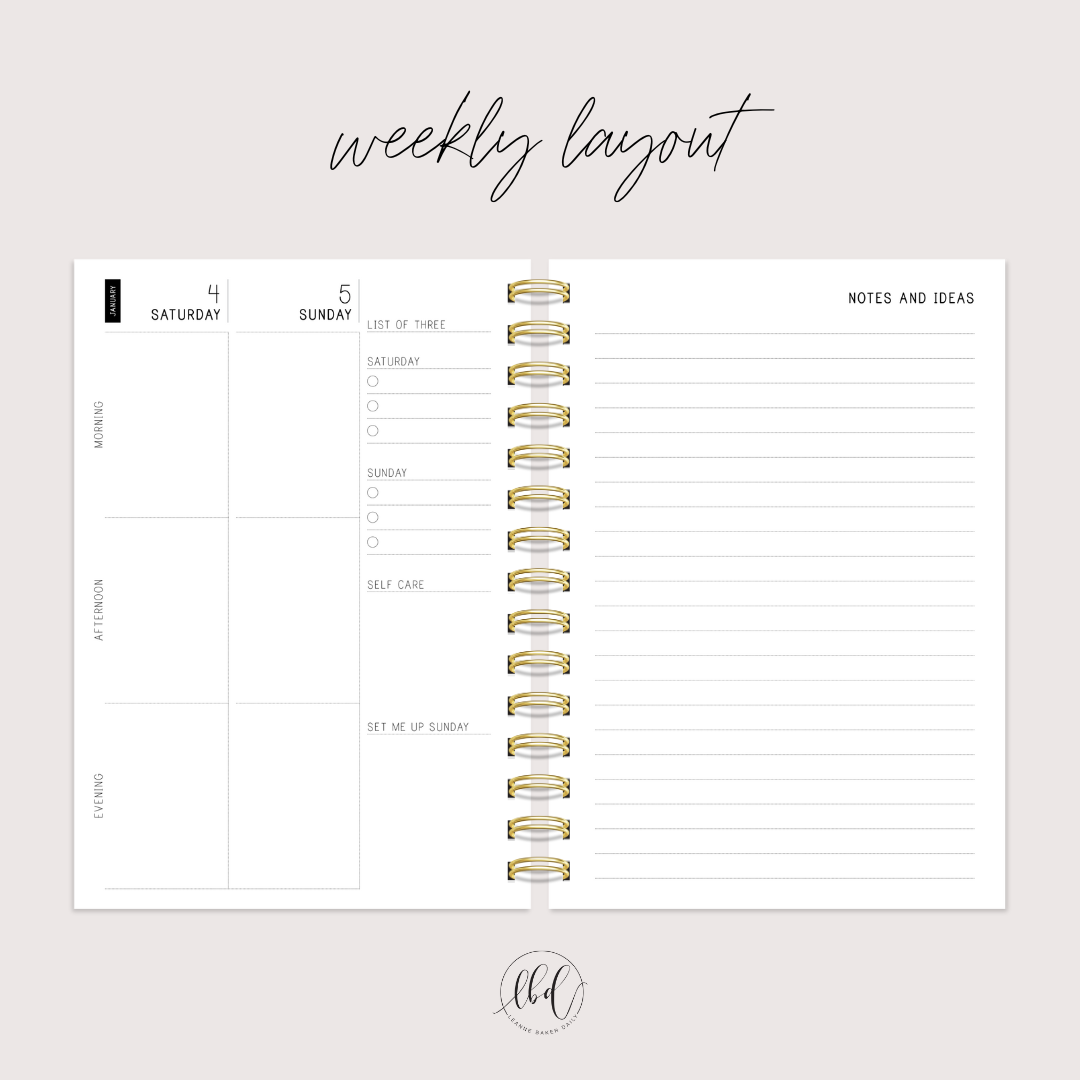 NAVY 2025 WEEKLY LAYOUT SIGNATURE PLANNER