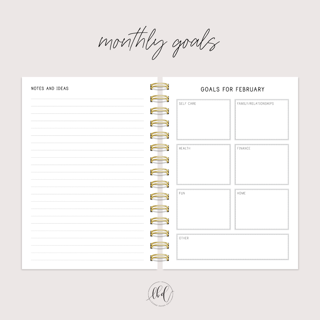 GREEN FLORAL 2025 WEEKLY LAYOUT SIGNATURE PLANNER