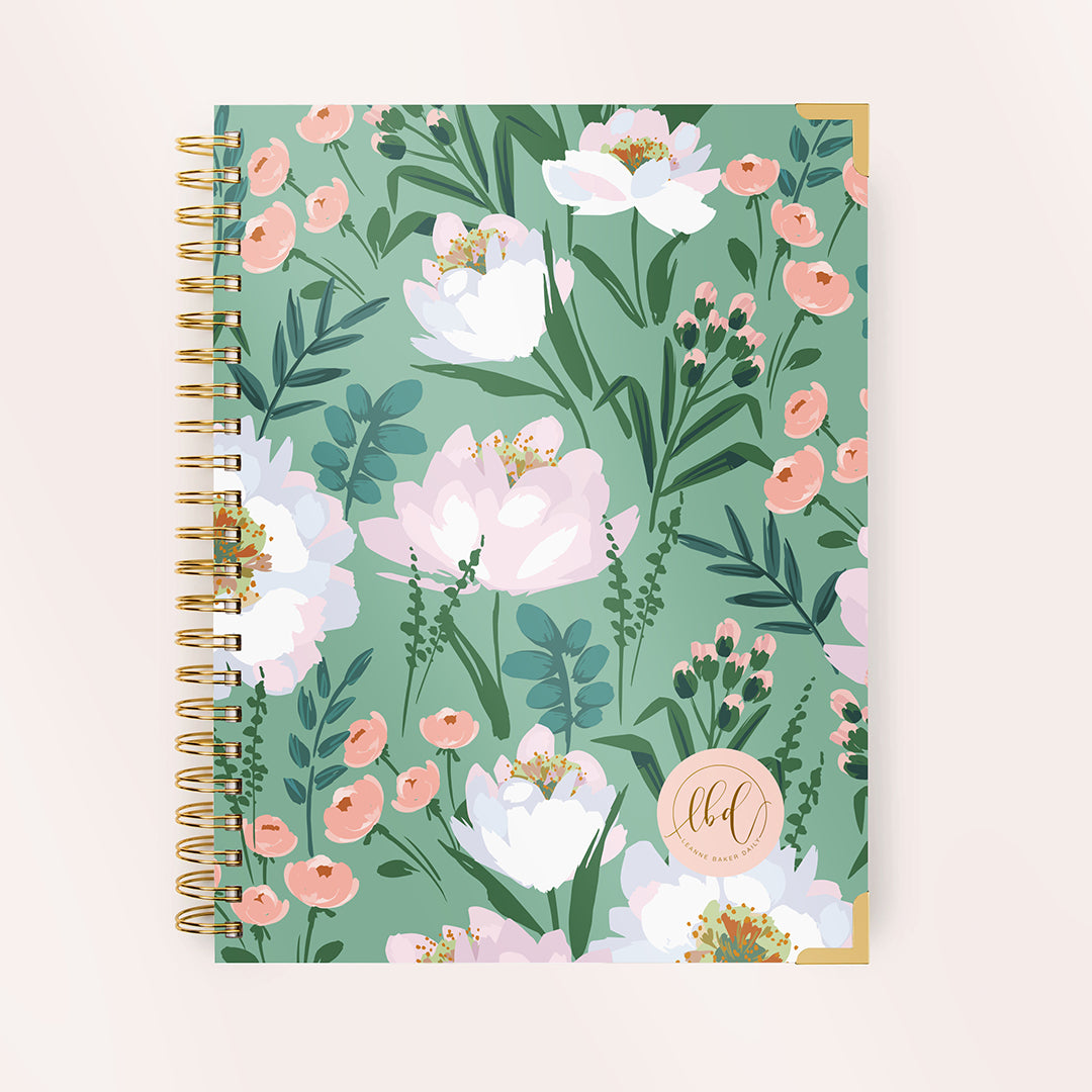 Green Floral 2025 A4 Planner