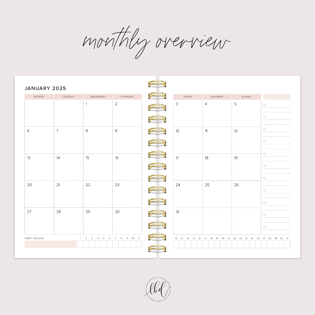 PINK 2025 WEEKLY Create Space Planner