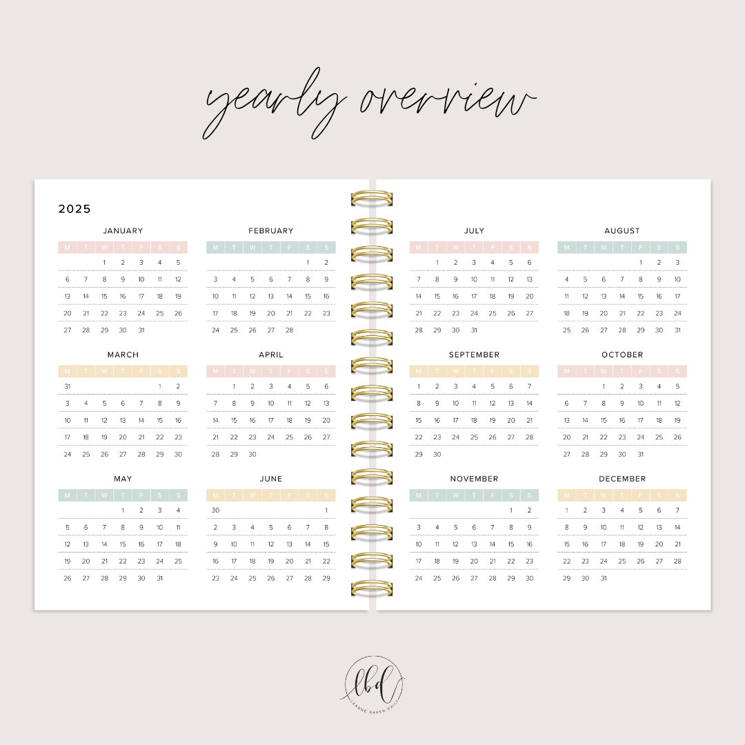 GLADIOLI 2025 WEEKLY Create Space Planner