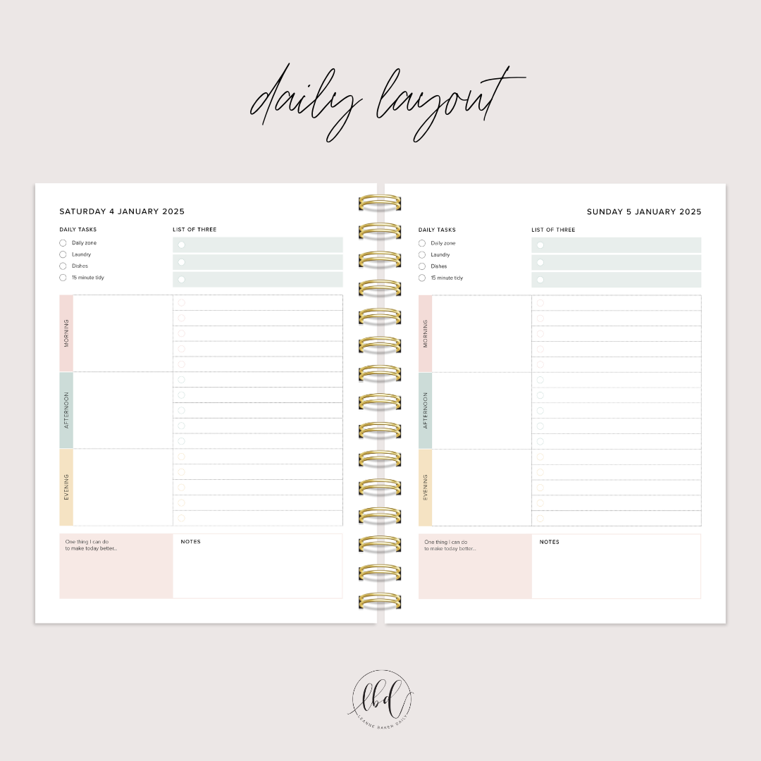 GREEN FLORAL 2025 DAILY Create Space Planner